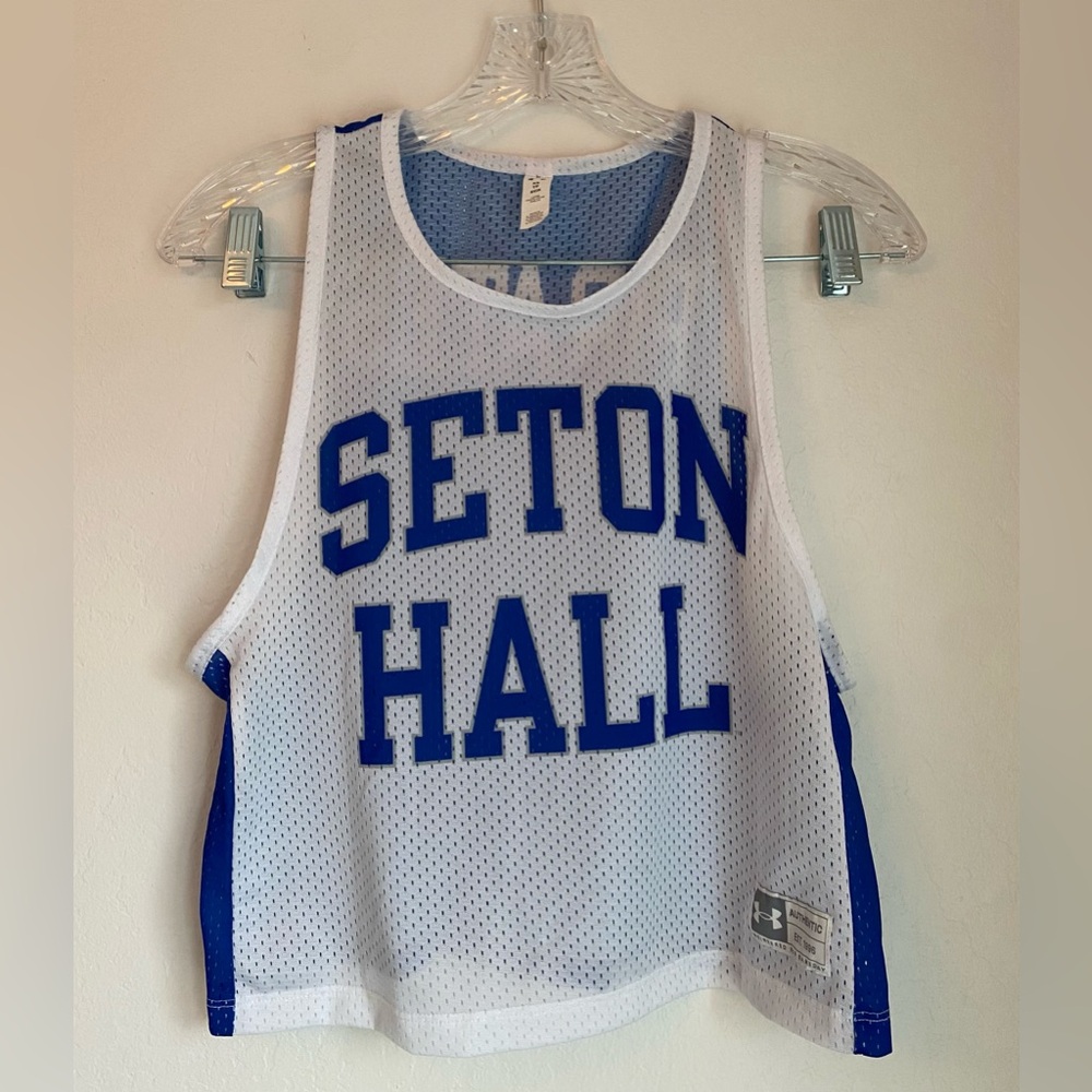 2 ITEMS: Authentic Seton Hall Pirates Tank & Shorts XS - Champion & Under Armour